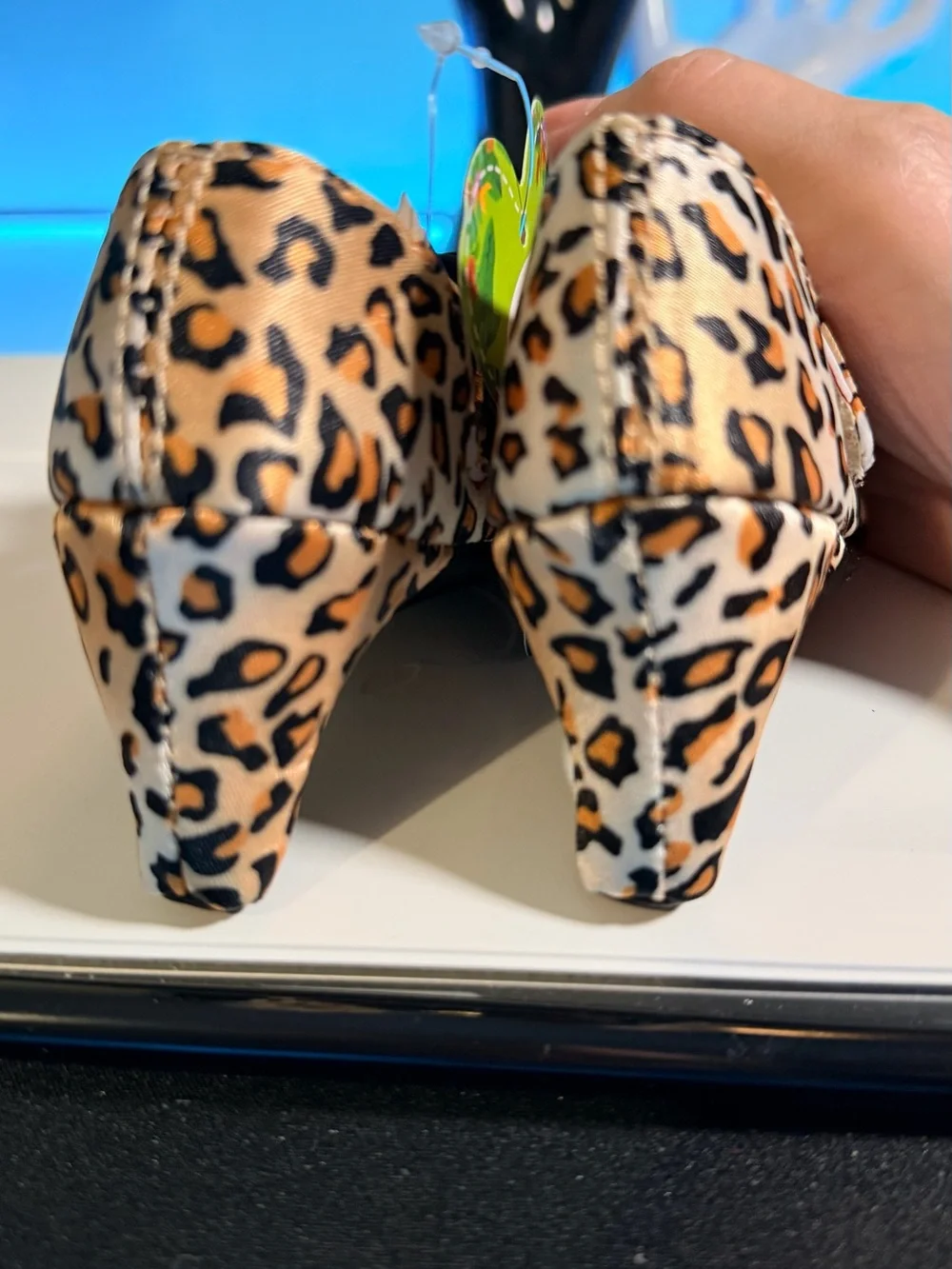 Stylish Leopard Print Baby Infant Soft Mary Jane Heeled Crib Shoes Bow Sz 2.5 US